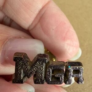 Vtg. MGR  Manager Chenille sports lapel pin